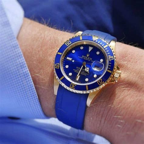 gold rolex submariner leather strap|Rolex Submariner on rubber strap.